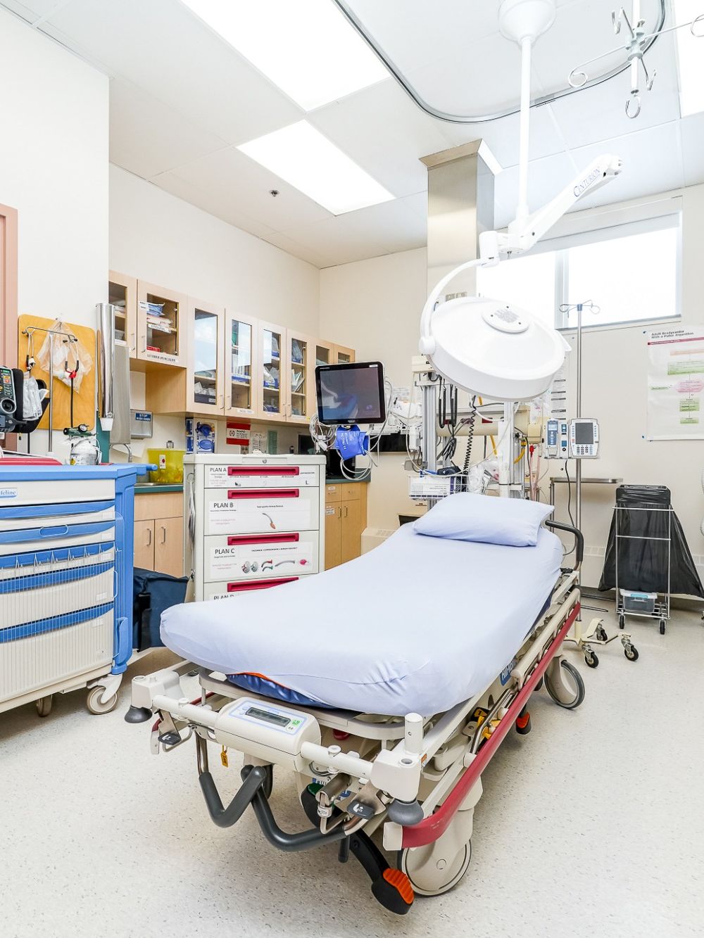 Two fully-equipped trauma rooms support life-saving measures for anyone in crisis.