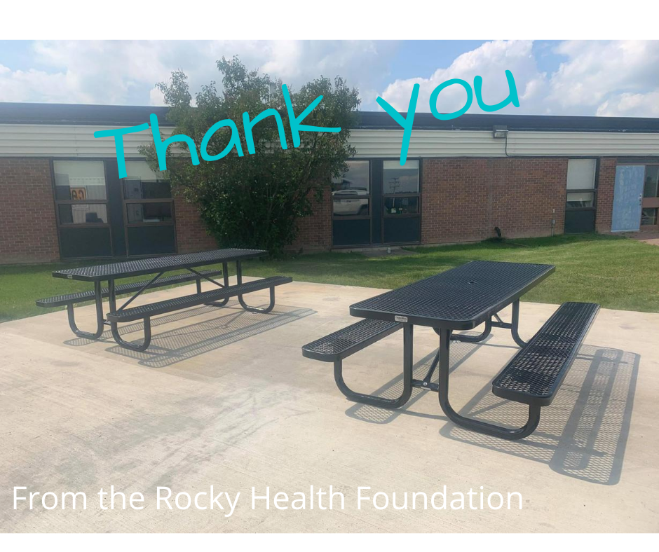Picnic tables purchased in thanks to Rocky Mountain House hospital staff